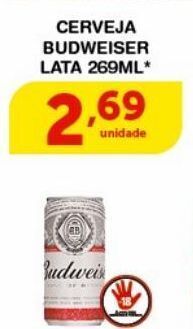 Roldão Cerveja budweiser 269ml oferta
