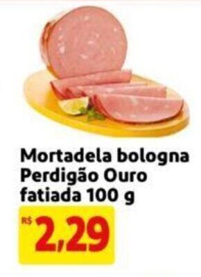 Extra Supermercado Mortadela bologna Perdigão Ouro fatiada 100 g oferta