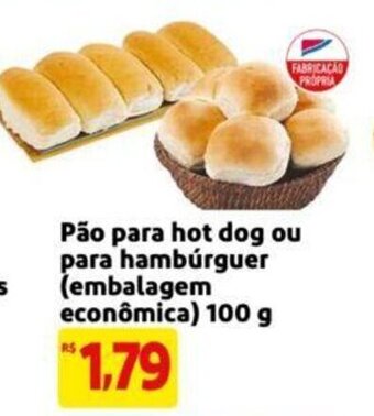 Extra Supermercado Pão para hot dog ou para hambúrguer (embalagem econômica) 100 g oferta
