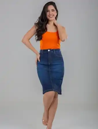 Saia midi magic size alepo-jeans escura p