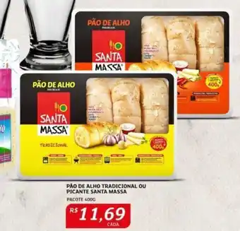 Assaí Atacadista PÃO DE ALHO TRADICIONAL OU PICANTE SANTA MASSA PACOTE 400G oferta
