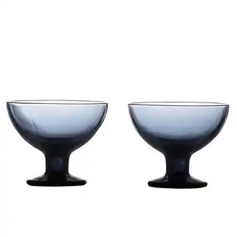 Jogo 2 taças para sobremesa azul marinho luxo verna iittala
