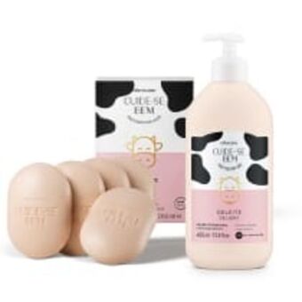 O Boticário Combo dia das mães cuide-se bem deleite: loção corporal 400ml + sabonete em barra 5x80g oferta