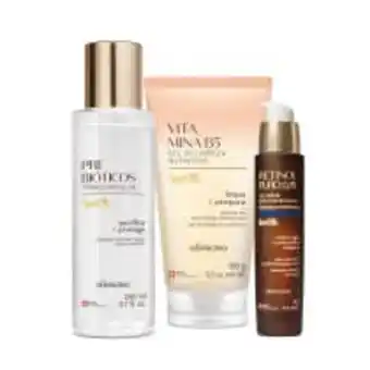 O Boticário Combo botik cuidados noturnos: gel de limpeza 150g + tônico facial 200ml + gel creme redutor de rugas 30g oferta
