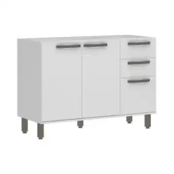 Leroy Merlin Gabinete de cozinha 3 portas de abrir 2 gavetas 1,2mx82,5cmx53cm mdp branco gabi luciane oferta