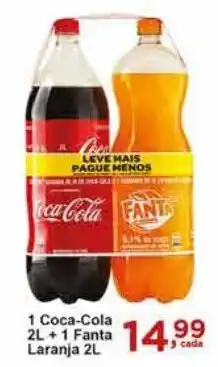 Rossi Supermercado 1 Coca Cola 2L + Fanta Laranja 2L oferta