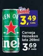 Rossi Supermercado Cerveja Heineken lata 269ml oferta