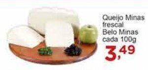 Rossi Supermercado Queijo Minas frescal Belo Minas cada 100g oferta