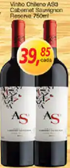 Supermercados Guanabara Vinho Chilleno AS3 Cabernet Sauvignon Reserva 750ml oferta
