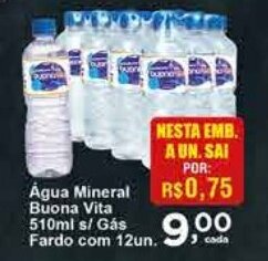 Rossi Supermercado Água Mineral Buona Vita 510ml s/ Gás Fardo com 12un. oferta