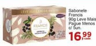 Sabonete Francis 90g Leve Mais Pague Menos c/ 5un.