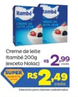 Super Lagoa Creme de Leite Itambe 200g oferta