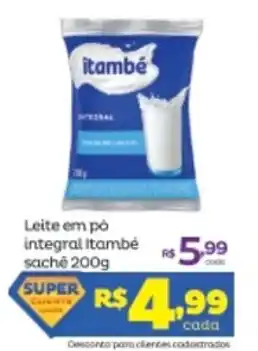 Super Lagoa Leite em po integral Itambe sache 200g oferta