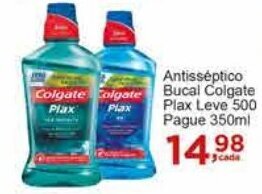 Rossi Supermercado Antisséptico Bucal Colgate Plax Leve 500 Pague 350ml oferta