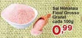 Rossi Supermercado Sal Himalaia Fino/ Grosso Granel cada 100g oferta