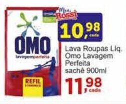 Rossi Supermercado Lava Roupas Liq. Omo Lavagem Perfeita sachê 900ml oferta