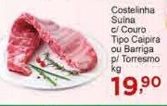 Rossi Supermercado Costelinha Suina c/ Couro Tipo Caipira ou Barriga p/ Torresmo kg oferta