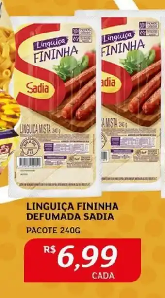 Assaí Atacadista Linguiça Fininha Defumada Sadia 240g oferta