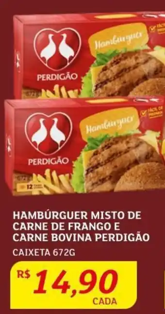 Assaí Atacadista Hambúrguer Misto de Carne de frango e Carne bovina Perdigão 672g oferta