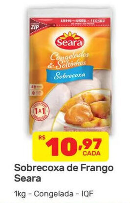 Sobrecoxa de Frango Seara 1kg - Congelada - IQF