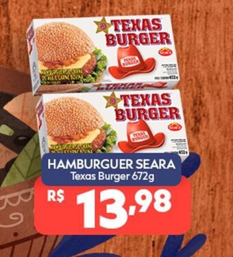 SuperPrix Hamburguer Seara Texas Burger 672g oferta