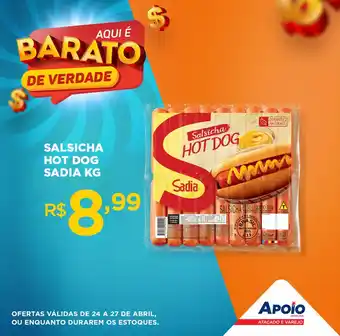 Apoio Mineiro Salsicha HotDog Sadia kg oferta