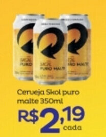 Super Lagoa Cerveja Skol puro malte 350ml oferta