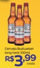Super Lagoa Cerveja Budweiser 330ml oferta