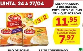Roldão Lasanha seara 600g oferta