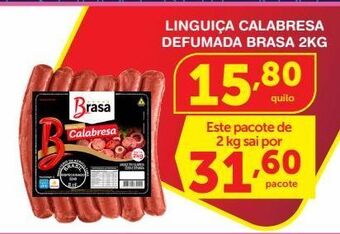 Roldão Linguiça calabresa defumada brasa 2kg oferta
