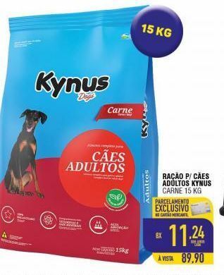 Mercantil Rodrigues Ração para cães kynus 15kg oferta