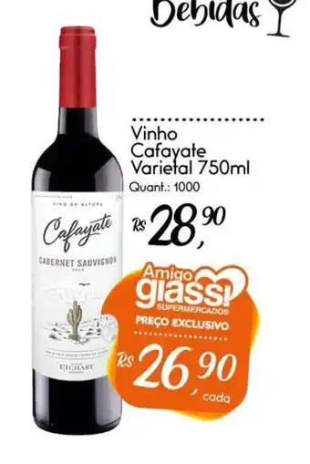 Giassi Supermercados Vinho Cafayate Varietal 750ml oferta