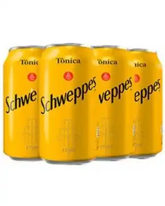 Água tônica schweppes lata 350ml com 6 unidades