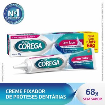 Farmácia Permanente Corega fixador de prótese ultra creme sem sabor 68g oferta