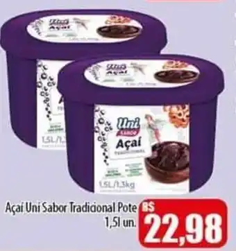 Proença Supermercados Açai Uni Sabor Tradicional Pote 1,5L un. oferta