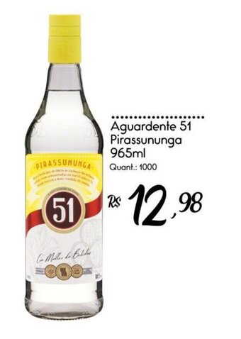 Giassi Supermercados Aguardente 51 Pirassununga 965ml oferta