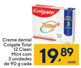 Coop Creme dental Colgate Total 12 Clean Mint com 3 unidades de 90 g cada oferta