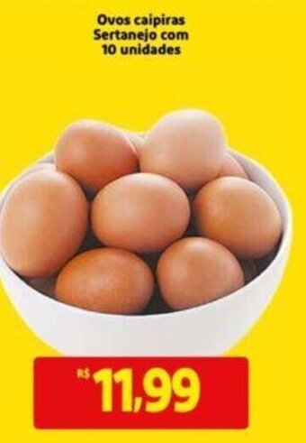 Extra Supermercado Ovos caipiras Sertanejo com 10 unidades oferta