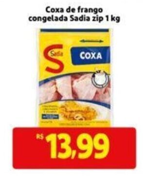 Extra Supermercado Coxa de frango congelada Sadia zip 1 kg oferta