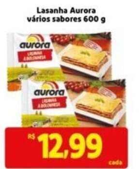 Extra Supermercado Lasanha Aurora vários sabores 600 g oferta