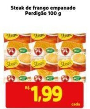 Extra Supermercado Steak de frango empanado Perdigão 100 g oferta