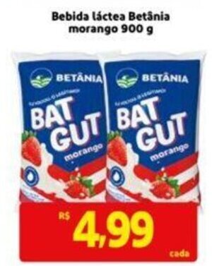 Extra Supermercado Bebida láctea Betânia morango 900 g oferta