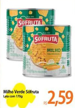 Milho Verde Sófruta Lata com 170g