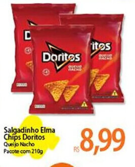 Atacadão Salgadinho Elma Chips Doritos Queijo Nacho Pacote com 210g oferta
