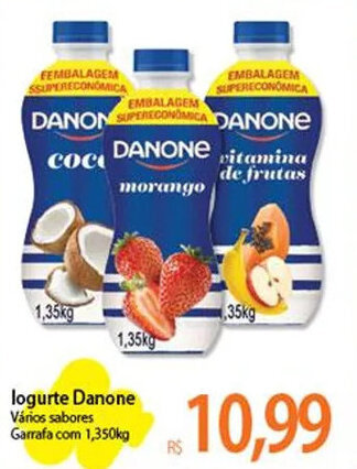Atacadão logurte Danone Vários sabores Garrafa com 1,350kg oferta
