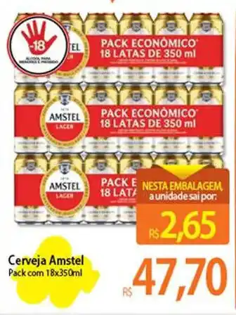 Atacadão Cerveja Amstel Pack com 18x350ml oferta