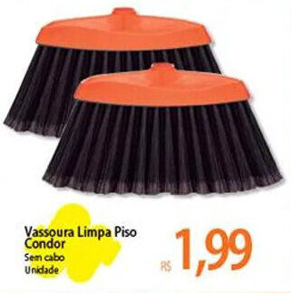 Atacadão Vassoura Limpa Piso Condor Sem cabo Unidade oferta