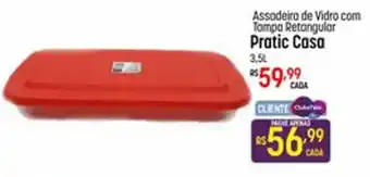 Muffato Assadeira de Vidro com Tampa Retangular Pratic Casa 3.5L oferta