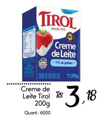 Giassi Supermercados Creme de Leite Tirol 200g oferta