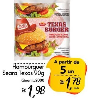 Giassi Supermercados Hambúrguer Seara Texas 90g oferta
